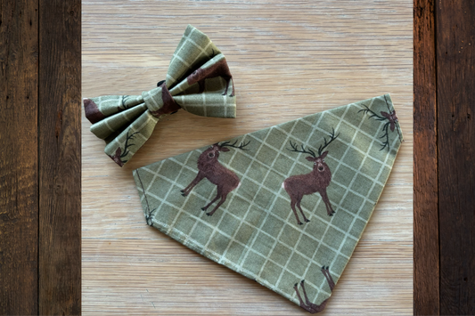 Oh Deer Bandana and Bow Tie set